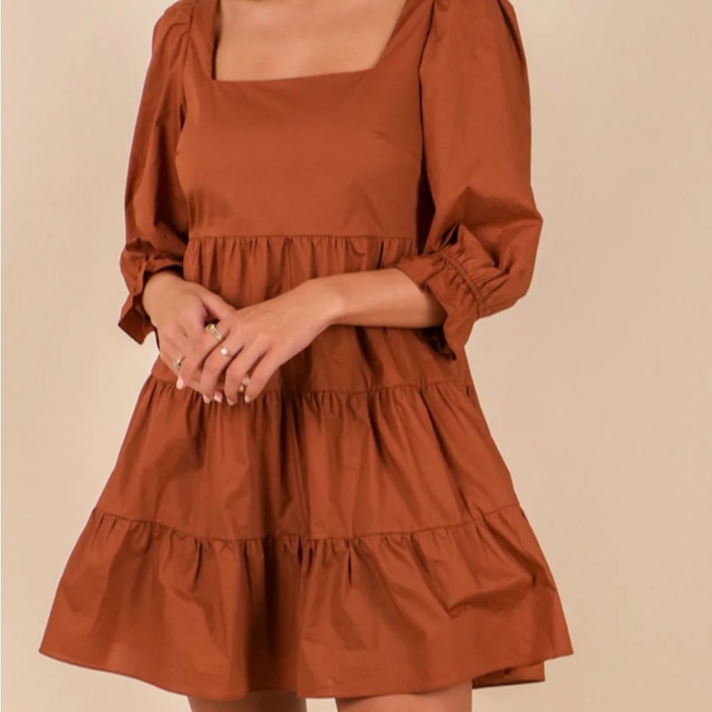 blue spero just be honest browned tiered poplin dress OUT OF STOCK ON THEIR SITE